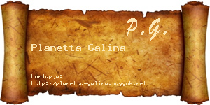 Planetta Galina névjegykártya